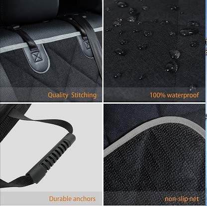petalage Bench Dog Car Seat Cover for Back Seat Waterproof Seat Covers Durable Scratch Proof Nonslip, Protector for Pet Fur & Mud Washable Backseat Cover for Cars Armrest Compatible