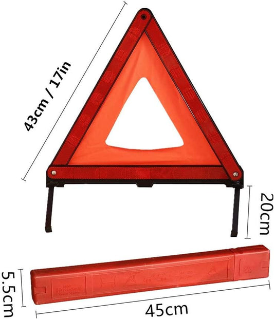 Reflective Triple Triangle Car Warning Sign Roadside Hazard Sign Emergency Breakdown Board, Safety Triangle Warning Kit, Foldable Car Roadside Emergency Kit
