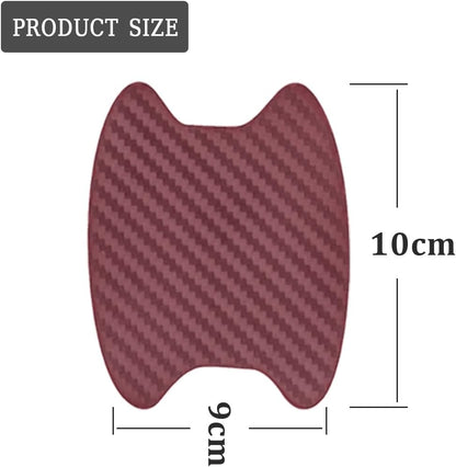 4PCS Sticker, Carbon Fiber Anti-Scratches Car Door Cup Protector, Non-Marking Auto Door Handle Protective Film, Universal for Most Car Handles (Black/4PCS)
