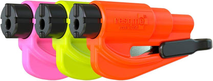 RESQME The Original Emergency Keychain Car Escape Tool, 2-in-1 Seatbelt Cutter and Window Breaker, Made in USA, Family Pack of 3 - Blue, Pink, Yellow -Compact Emergency Hammer