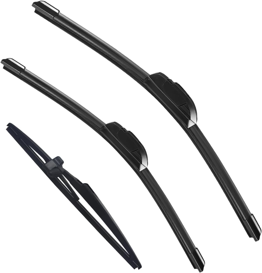 3 Pack Windshield Wiper Blades Compatible with Mazda CX-5 2017-2025 and CX-9 2016-2023, Front and Rear, 24" 18" 14" - Colors A