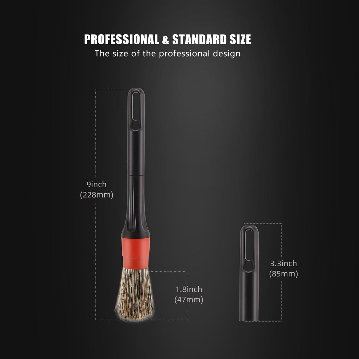 SPTA Car Detailing Brush Set, 5 Pack Soft Boar Hair Auto Detail Brush Kit with Elbow for Automotive Elegant Surface Interior Exterior Dashboard Emblems Panels Engine Bay Wheels Air Vent Seat Leather