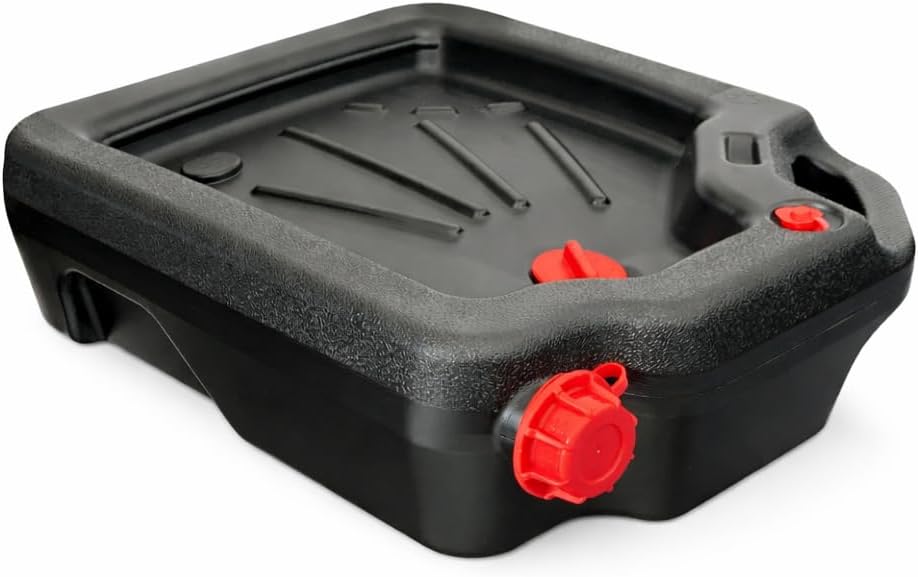 16 Quart Automotive Oil Drain Pan-Heavy-Duty Plastic Oil Change Container for Cars,Trucks and SUVs, Black