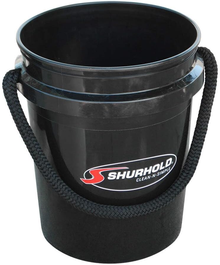 SHURHOLD 3.5 Gallon Heavy Duty World's Best Rope Handle Molded Plastic Bucket, for Boats, Cleaning, Fishing, Storage, and Refuse - White