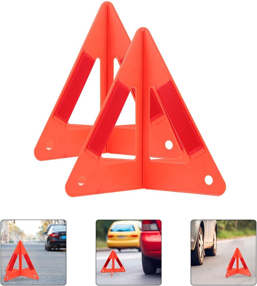 ULTECHNOVO 6-Pack Foldable Emergency Safety Triangles, DOT Compliant Reflective Roadside Warning Triangles for Vehicle Breakdown and Accident, High-Visibility Hazard Signs for Truck and Car Road Safet