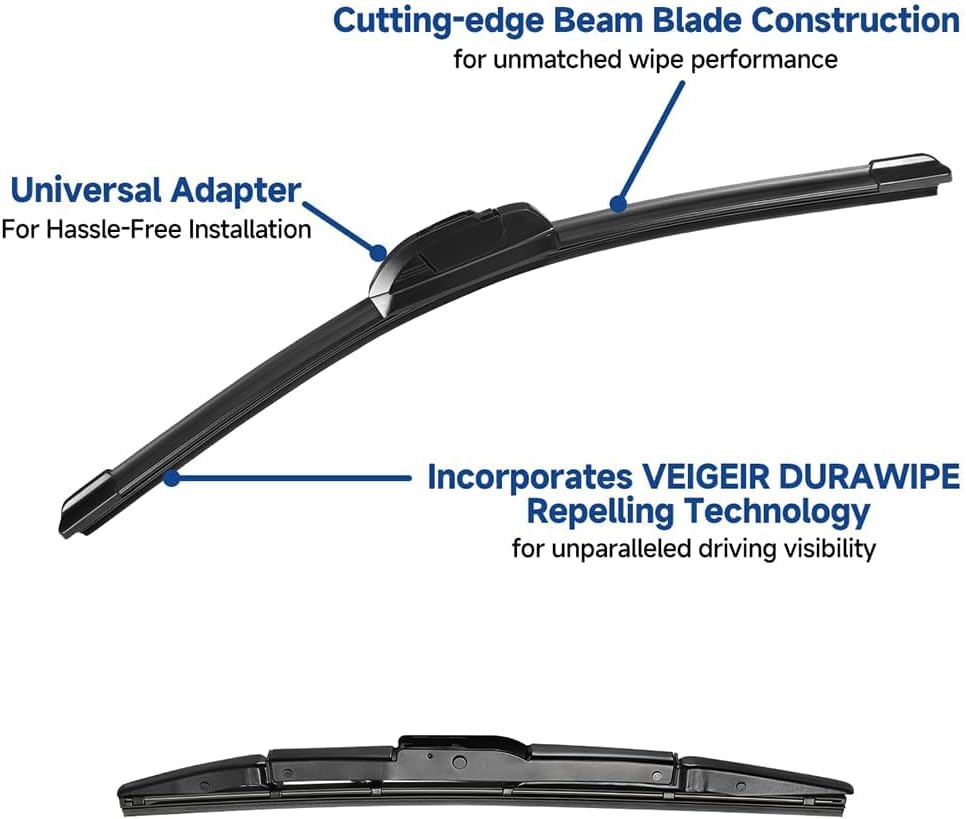 3 Pack Windshield Wiper Blades Compatible with Mazda CX-5 2017-2025 and CX-9 2016-2023, Front and Rear, 24" 18" 14" - Colors A