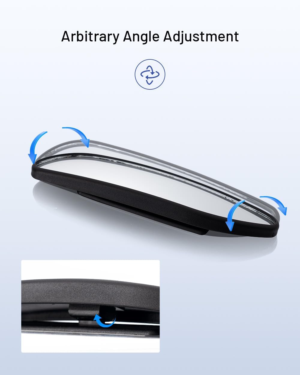 WildAuto Blind Spot Mirror, Rectangle Adjustable Car Auxiliary Universal Wide Angle Mirror for Universal Cars (Adhesive, 2pcs)