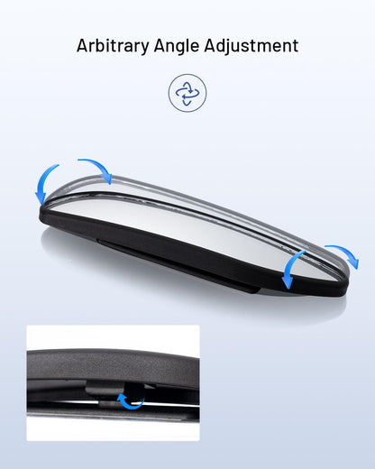 WildAuto Blind Spot Mirror, Rectangle Adjustable Car Auxiliary Universal Wide Angle Mirror for Universal Cars (Adhesive, 2pcs)