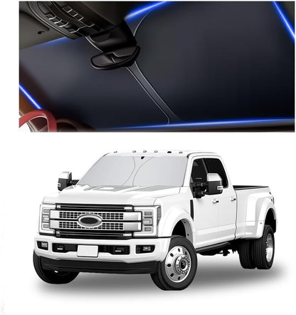 300T Thickened Automotive Glass Sunshade and Comes with Storage Bag,Keep Car Interior Cool,Universal Windshield Sun Shade Fit for Cars,Trucks,SUVs (L: 57.08 * 31.5 inch)