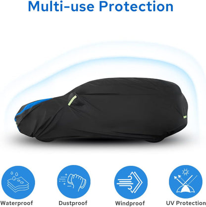Avecrew Car Cover Waterproof All Weather for Automobiles, Outdoor Heavy Duty Full Exterior Covers for Sedan(194"-208")