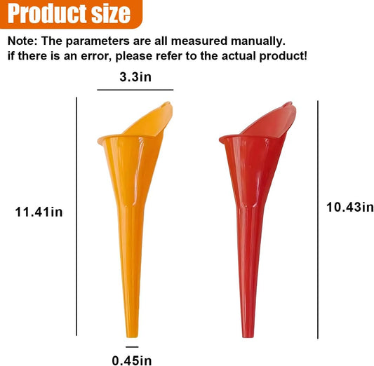 Long Neck Oil Funnel, Plastic Spill Saver Funnels, Multi-Function Funnel for All Automotive Oils, Water, Diesel Fuel, Lubricants, Engine Oils, Kerosene and Other Liquids (BL&2PCS)