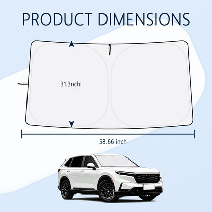 300T Thickened Automotive Glass Sunshade and Comes with Storage Bag,Keep Car Interior Cool,Universal Windshield Sun Shade Fit for Cars,Trucks,SUVs (L: 57.08 * 31.5 inch)