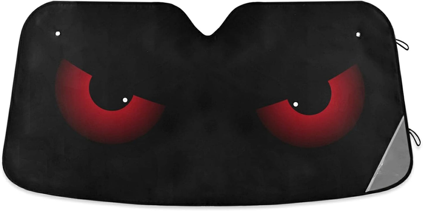 Black Leopard Car Windshield Sun Shade Animal Skin Print Foldable UV Ray Sun Visor Protector Sunshade to Keep Your Vehicle Cool (51" x 27.6")