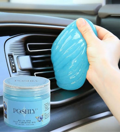 Car Cleaning Gel Putty for Car Interior Detailing | Reusable Dust Cleaning Slime for Air Vents, Dashboard, Cup Holders, Keyboard & AC Vent Cleaner | Non-Sticky No Residue Gel (Lavender Scent)