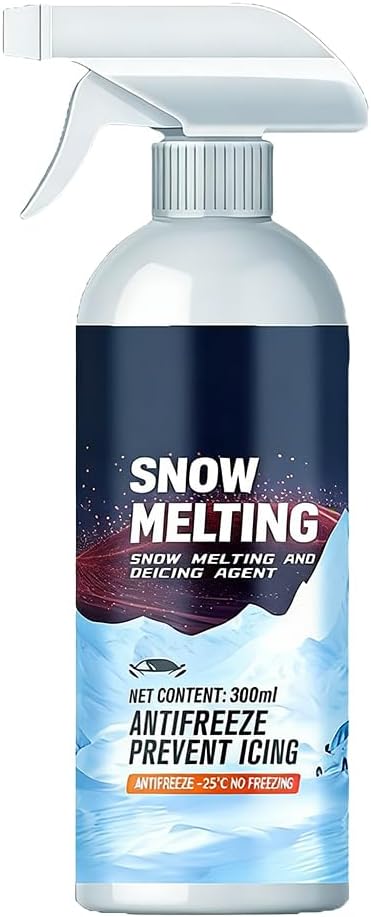 Deicing Spray 300ml,Deicer for Car Windshield,Deicing Agent,Antifreeeze Prevent Icing,Snow Melting Spray for Car Windows,Car Winter Essentials,Quick Ice & Snow Melting Spray (2pcs)