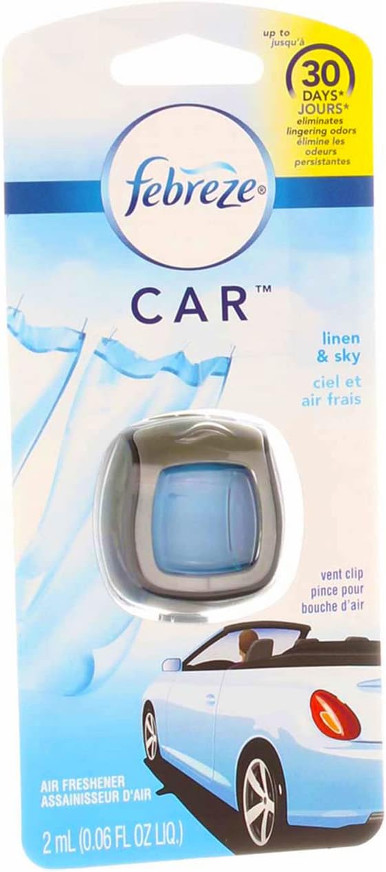 Febreze Car Air Freshener Vent Clip Platinum Ice Scent, .07 oz. Car Vent Clip, Pack of 4