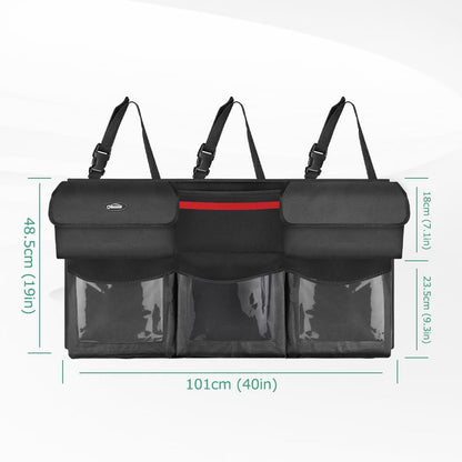 Oasser Back Seat Trunk Organizer Hanging Car Organizer Foldable Cargo Storage with 6 Large Pockets 3 Adjustable Straps 40x19inch