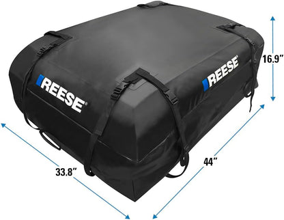 Reese 59007 Waterproof Rooftop Cargo Carrier Bag for Cars, SUVs or Trucks with/Without Roof Racks, 22 Cubic Feet, Heavy Duty 840D Abrasion-Resistant PVC Fabric with Anti-Slip Mat