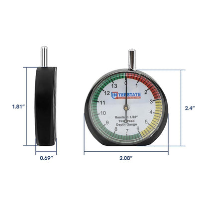 Interstate Pneumatics TG32 Professional Dial Type Tire Tread Depth Gauge