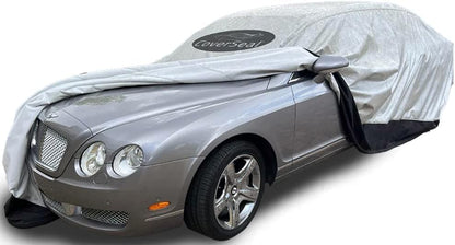 Heavy Duty Outdoor Car Cover with Patented Weighted Ground Conforming Apron Seal – Wind Resistant, Dust, & Water Protection for Automobiles - Sports Size 189 L x 75 W x 67 H inch Max