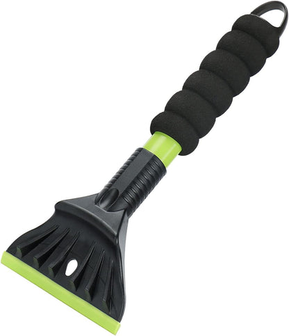 45.6" Ice Scraper and Snow Brush for Car Windshield [Silicone Bristles] ,3-in-1 Extendable Emergency Snow Shovel with Ergonomic Foam Grip and 360° Pivoting Brush Head for Christmas, Car Auto Truck SUV