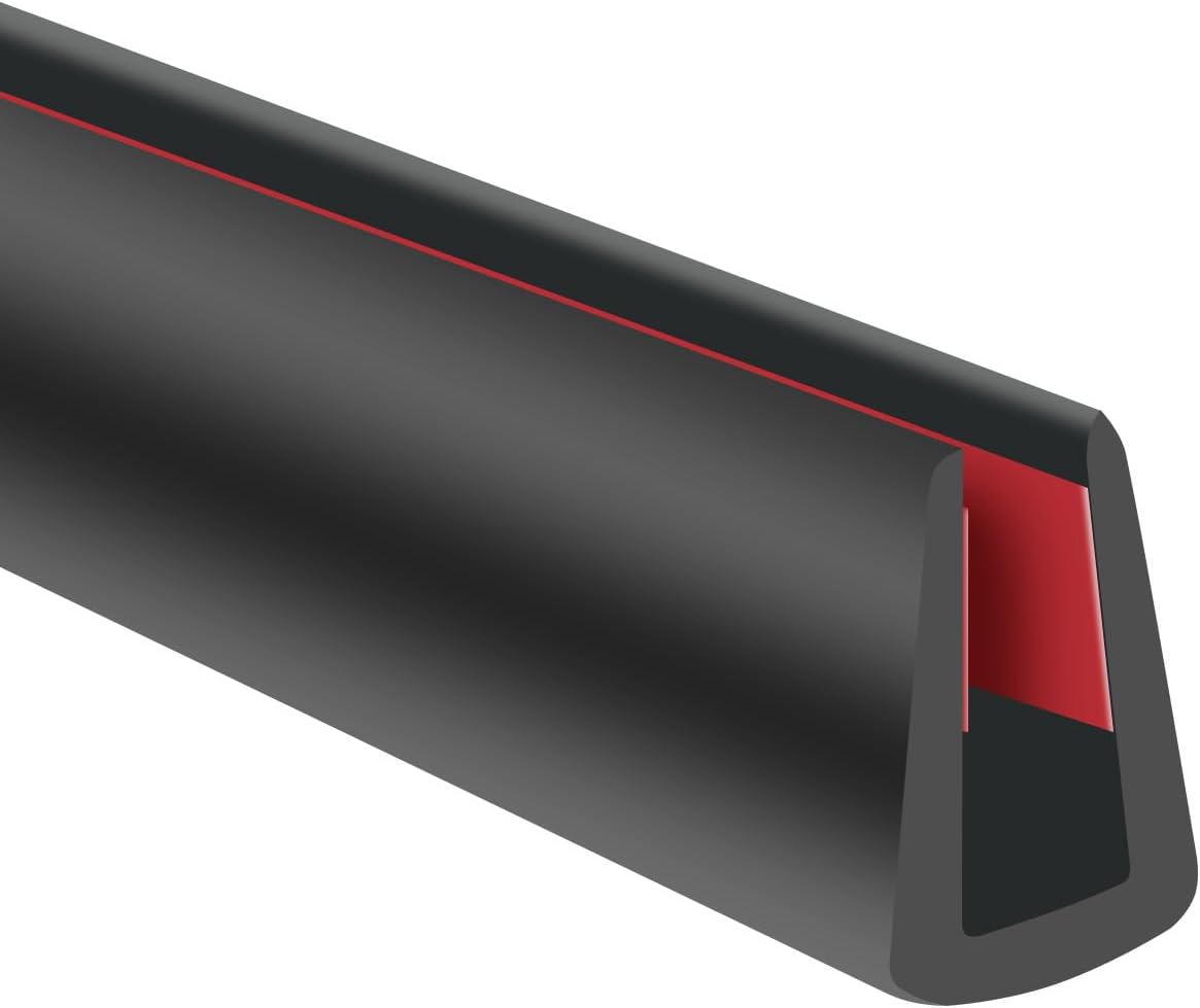 Rubber Edge Trim, 1/16" Self Adhesive Flexible U Channel Edge Protecter for Sheet Metal, Car Doors, U Shaped Sharp Edge Guards, Fit for 0-5/64" Wide Edge, Black Color, 10Ft, EPDM Material