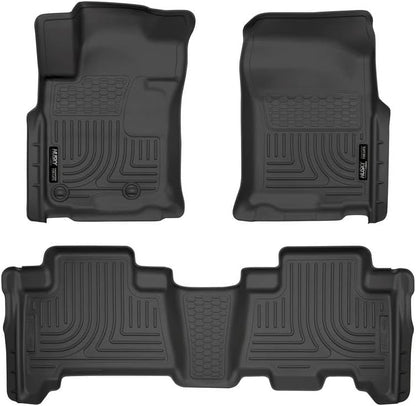 Husky Liners Weatherbeater Floor Mats | Fits 2013 - 2024 Toyota 4Runner; 2014 - 2024 Lexus GX460 | Front & 2nd Row, 3-pc Black - 99571
