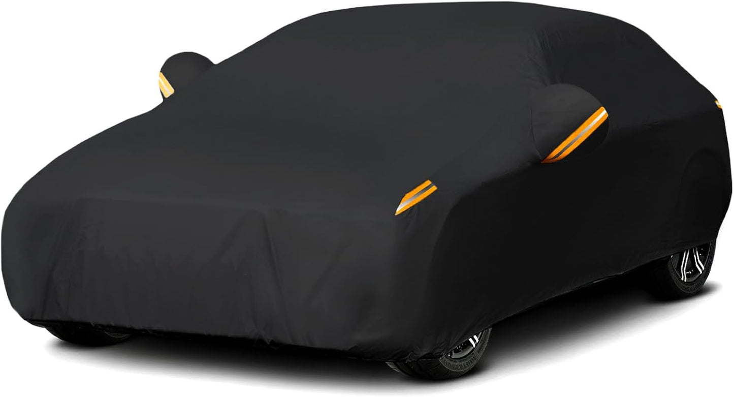 MORNYRAY Waterproof Car Cover All Weather Snowproof UV Protection Windproof Outdoor Full car Cover, Universal Fit for Sedan (Fit Sedan Length 194-206 inch, Blue)