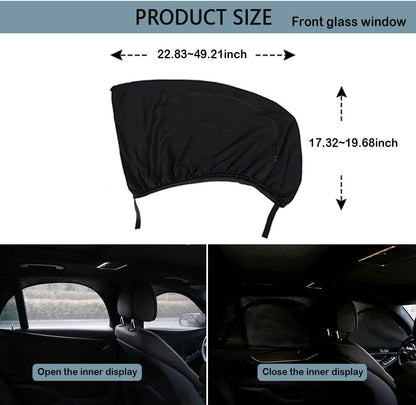 4PCS Car Window Shades with Zipper,Breathable Car Window Cover Baby Window Shades for Car,Camping Essentials Side Window Sun Shade for Privacy Protection Fits Most Cars