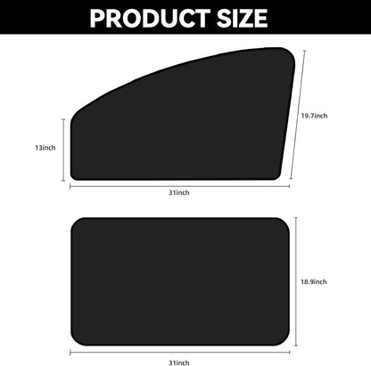 QUICTO Car Window Sun Shades, Universal Interior Accessories - Double-Sided Black (4pcs)