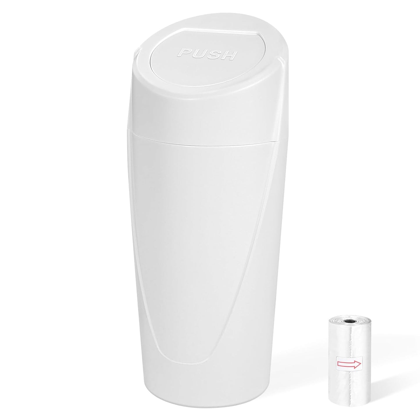 Car Trash Can, 2 Packs Mini Car Trash Bin with Lid, Leakproof Cup Holder Car Garbage Can with 60 Trash Bags, Vehicle Front Back Seat Organizers and Storage for Car, Home, Office, Black