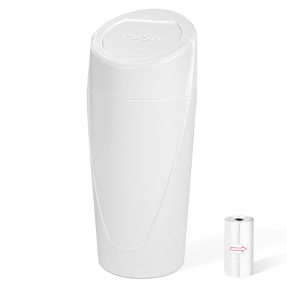 Car Trash Can, 2 Packs Mini Car Trash Bin with Lid, Leakproof Cup Holder Car Garbage Can with 60 Trash Bags, Vehicle Front Back Seat Organizers and Storage for Car, Home, Office, Black