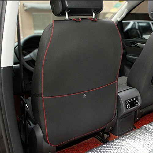 HCMAX 2 Pack Kick Mat Car Seat Back Protector Waterproof Easy to Clean Multifunctional Organizer Storage Bag Travel Accessory PU Leather Black