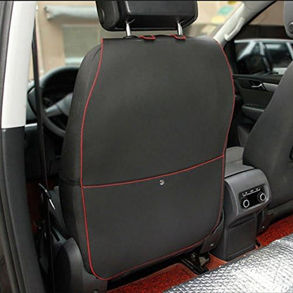 HCMAX 2 Pack Kick Mat Car Seat Back Protector Waterproof Easy to Clean Multifunctional Organizer Storage Bag Travel Accessory PU Leather Black