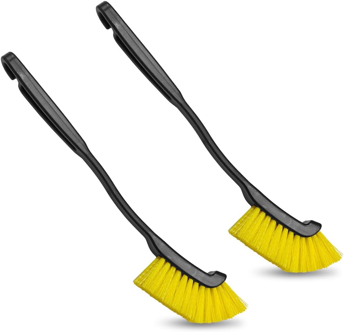 Car Wheel Cleaning Brush, 12'' Hard Bristle Auto Tire Gap Scrub Brush with Long Handle, Multifunctional Vehicle Interior Crevice Detailing Tool for Home and Hard to Reach Areas(1PC)