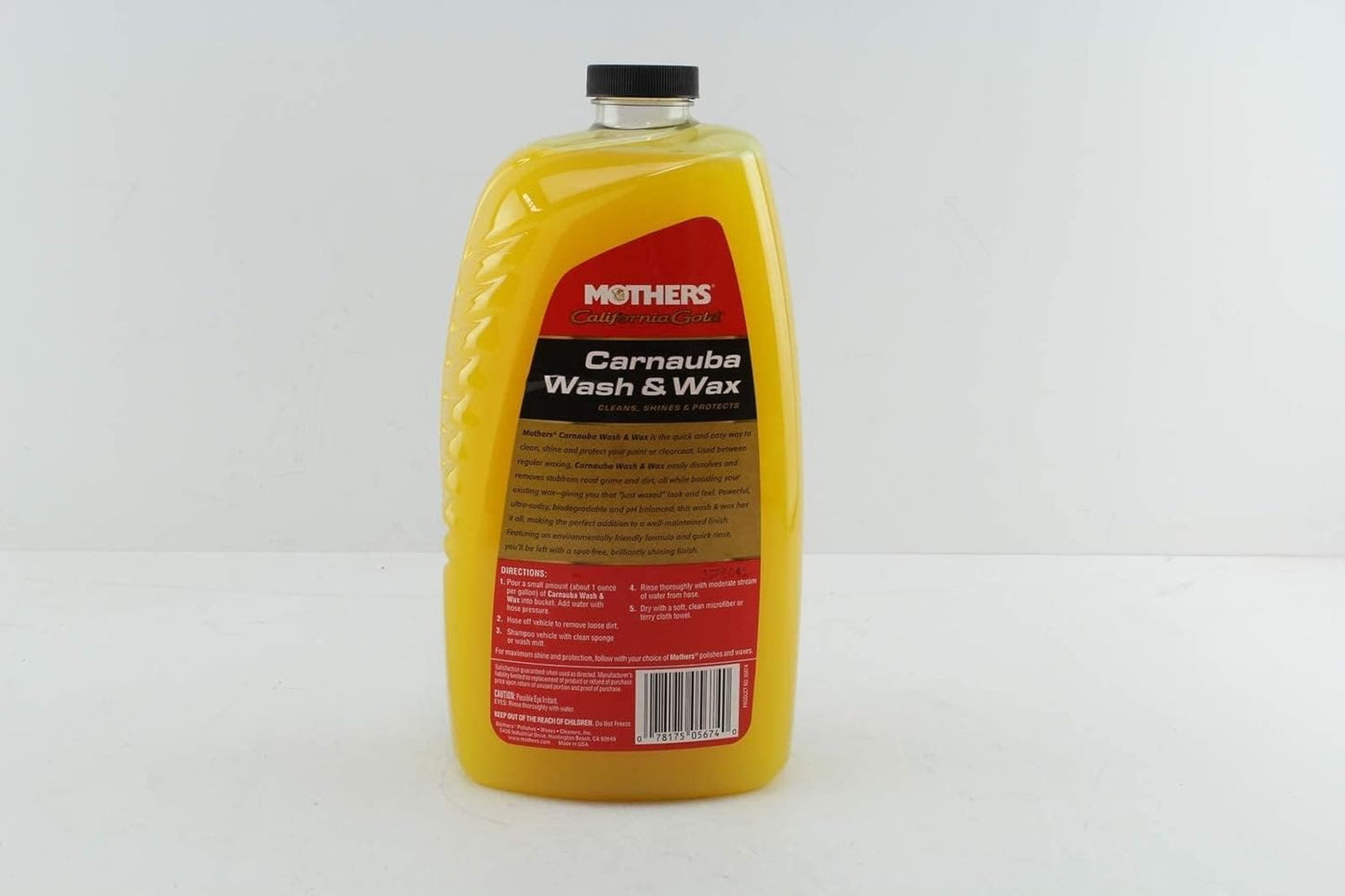 Mothers California Gold Carnauba Wash & Wax, 64 oz. — Cleans, Shines & Protects – Gentle, pH Balanced, Ultra-Sudsy for a Spot-Free, Brilliant Finish. Biodegradable & Won't Strip Wax or Ceramic (05674)