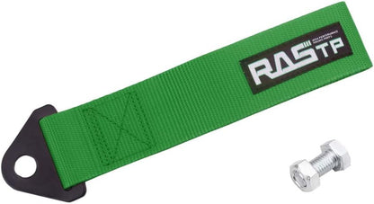 RASTP High Strength Racing Tow Strap, Tow Hook Fit for Front or Rear Front Bumper Decorative Trailer Belt (Black)