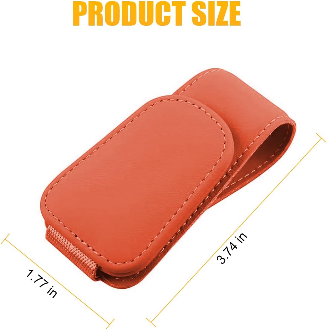AICEL Sunglasses Holders for Car Sun Visor, Leather Eyeglasses Hanger Mounter, Magnetic Glasses Holder and Ticket Card Clip, Auto Interior Accessories Universal for SUV Pickup Truck