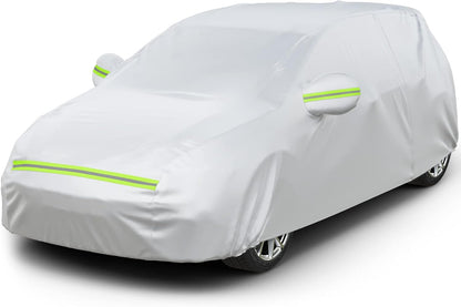 Favoto SUV Car Cover Waterproof All Weather 6 Layers Heavy Duty Car Cover for Automobiles Rain Sun Snow UV Protection with Inner Cotton Car Cover Outdoor Universal Fit for SUV (188-198 inch) Silver