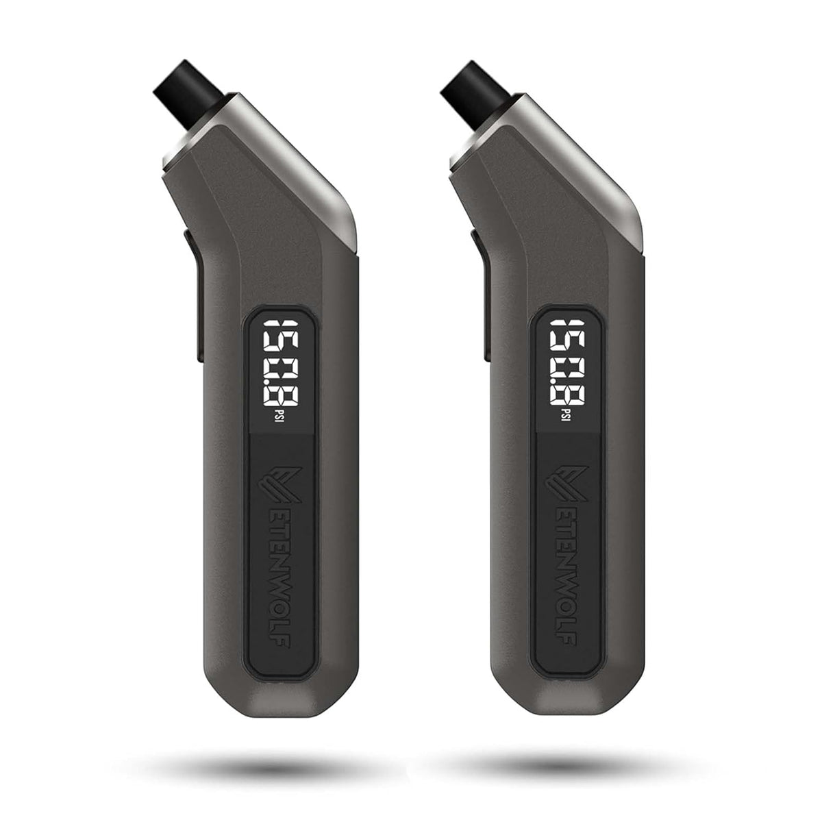 ETENWOLF Digital Tire Pressure Gauge 2 Pack, Industrial Tire Gauge 3-200 PSI, Calibrated to ANSI B40.7 Grade 2A(Plus-Minus 0.5%), Air Pressure Gauge with Replaceable AAA Batteries (Vivid Orange)