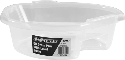 OEMTOOLS 87013 Oil Drain Pan Clear with Level Scale
