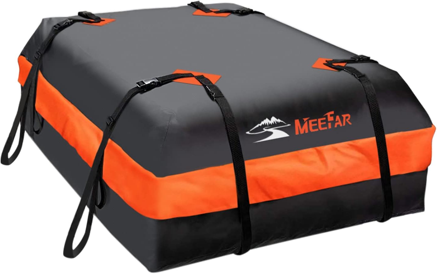 MeeFar Rooftop Cargo Carrier Car Roof Bag 21 Cubic Feet 100% Waterproof Car Top Carrier, Fits All Vehicle with/Without Rack,Include Anti-Slip Mat,10 Reinforced Straps,6 Door Hooks,Luggage Lock