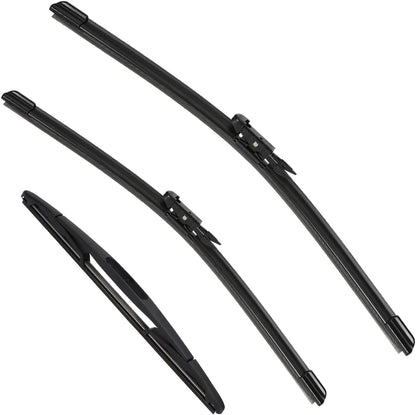 3 Pack Windshield Wiper Blades Compatible with Mazda CX-5 2017-2025 and CX-9 2016-2023, Front and Rear, 24" 18" 14" - Colors B