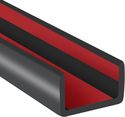 Rubber Edge Trim, 1/16" Self Adhesive Flexible U Channel Edge Protecter for Sheet Metal, Car Doors, U Shaped Sharp Edge Guards, Fit for 0-5/64" Wide Edge, Black Color, 10Ft, EPDM Material