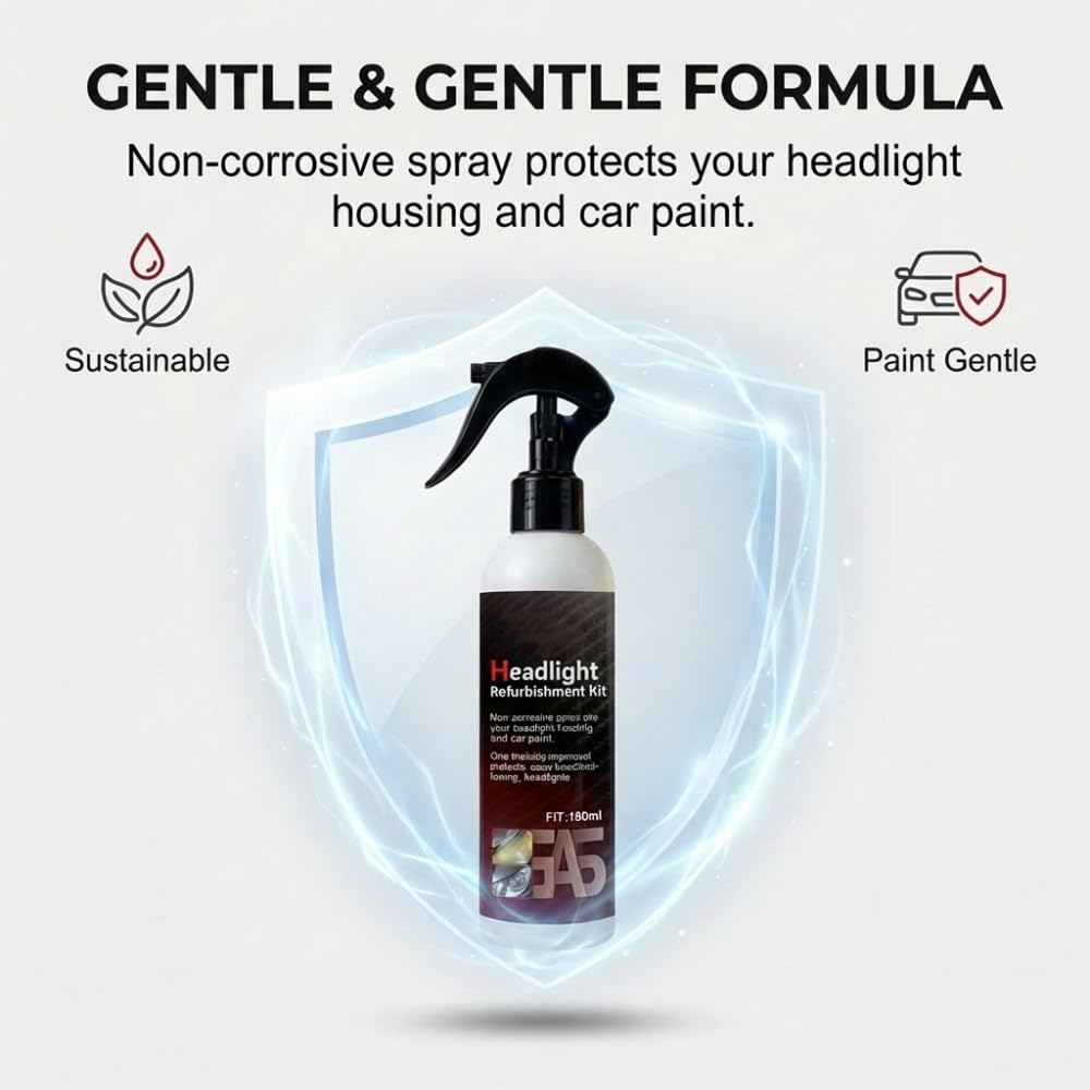 Advanced Car Headlight Restoration Kit, 2026 New Erase Yellowing & Oxidation Restores Clarity with Long-Lasting UV & Ceramic Shield, Headlight Cleaner, Headlight Restoration Spray (1)