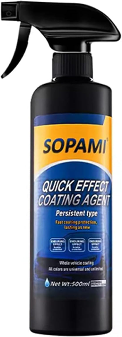 Sopami Ceramic Paint Sealant, Car Coating Spray Maximum Gloss & Shine ceramic wax, Quick Effect Coating Agent Car Extremely ydrophobic Ceramic Spray Coating for Cars, Motorcycles, Boats