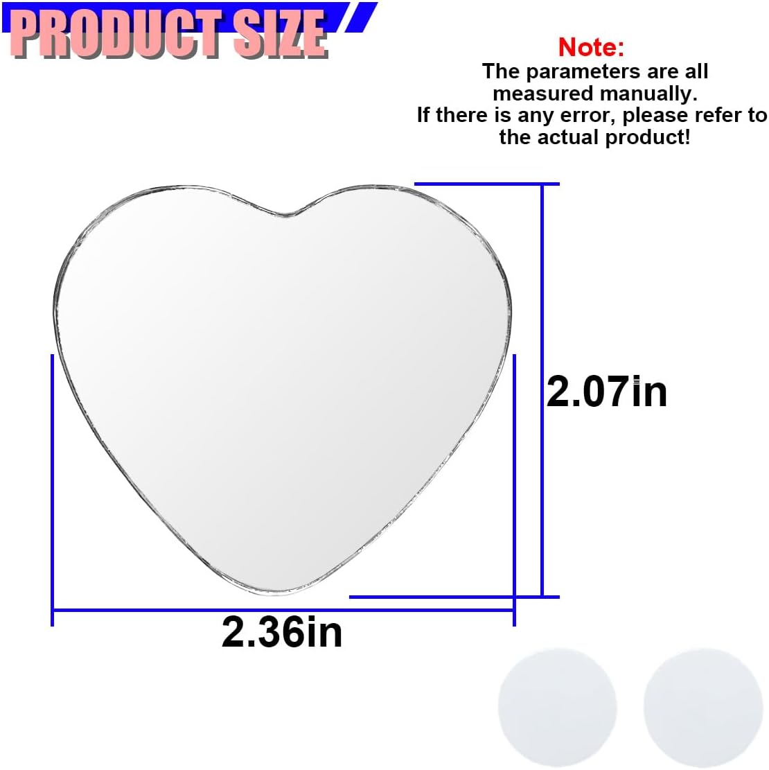 2PCS Heart Shaped Car Blind Spot Mirrors, HD Glass Wide Angle Side Mirrors for Enhanced Safety, Adjustable Frameless Rear View Mirror, Universal Car Exterior Accessories(Heart)