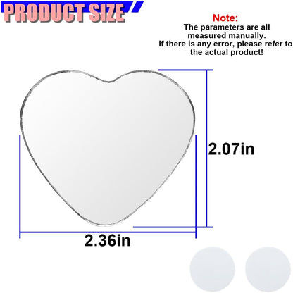2PCS Heart Shaped Car Blind Spot Mirrors, HD Glass Wide Angle Side Mirrors for Enhanced Safety, Adjustable Frameless Rear View Mirror, Universal Car Exterior Accessories(Heart)