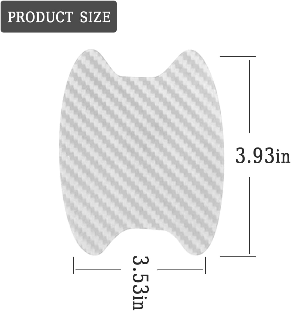 4PCS Sticker, Carbon Fiber Anti-Scratches Car Door Cup Protector, Non-Marking Auto Door Handle Protective Film, Universal for Most Car Handles (Black/4PCS)