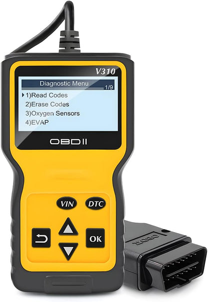 AUCELI OBD2 Scanner Code Reader for Car Check Engine, CAN Diagnostic Tool, Read and Erase Fault Codes, Probe for Emission Monitor Status, Universal for All OBD II Protocol After 1996(Yellow)